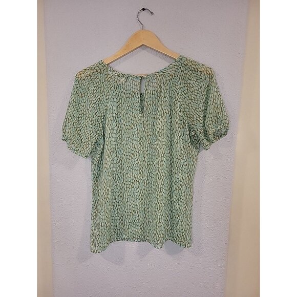 CAbi Boho Popover Chiffon Blouse Semi Sheer Short Sleeve Spring Summer Small - Picture 4 of 4